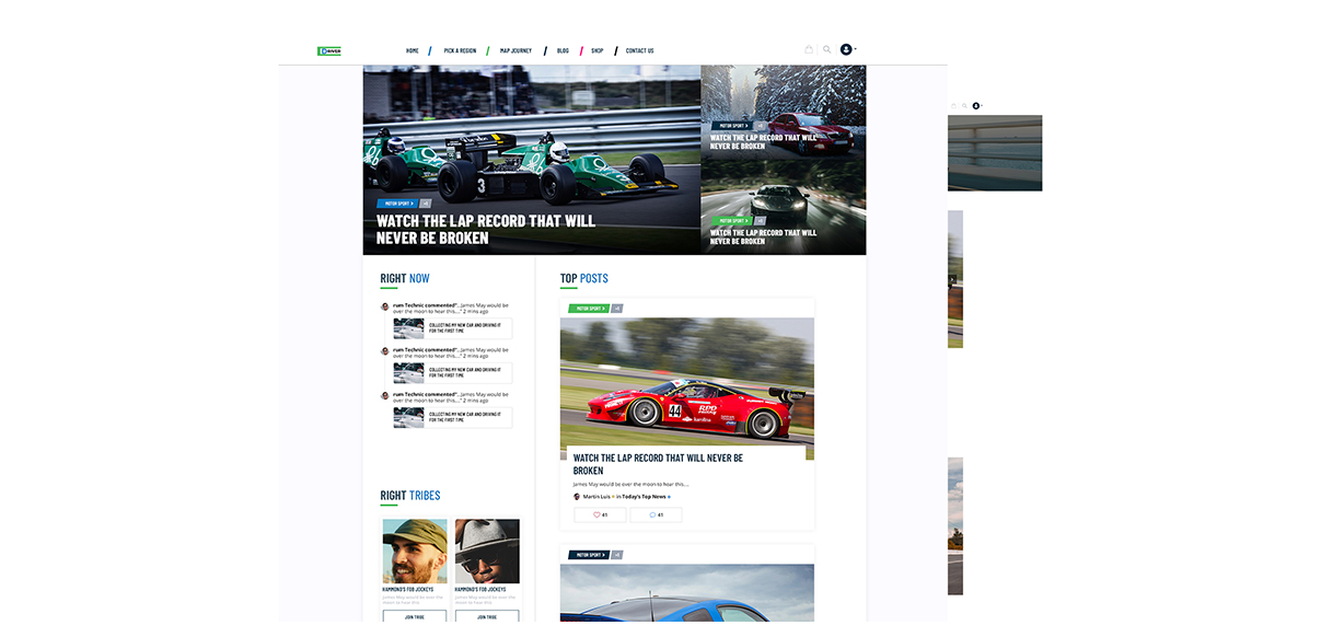 Driver Blog website ui ux