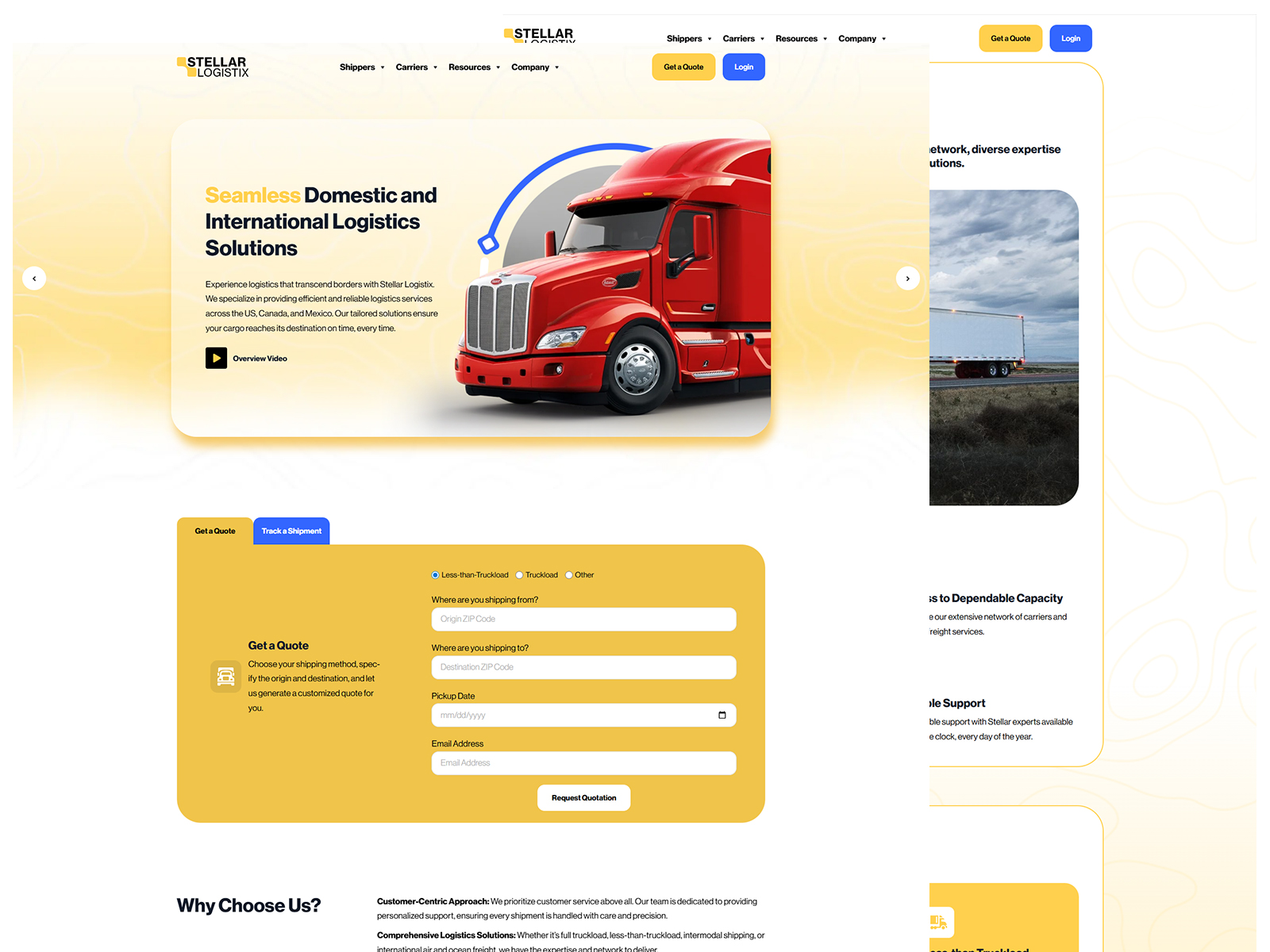 Stellar Logistix Logistics Website Design & Development | Nex Web Designs