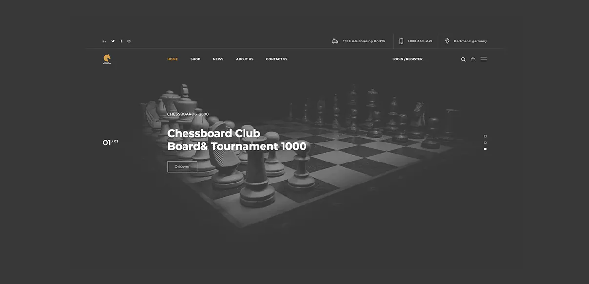 Chess Store | تصميم وتطوير متجر إلكتروني لمنتجات الشطرنج