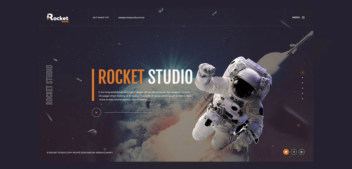 تصميم وتطوير موقع روكت ستوديو (Rocket Studio)
