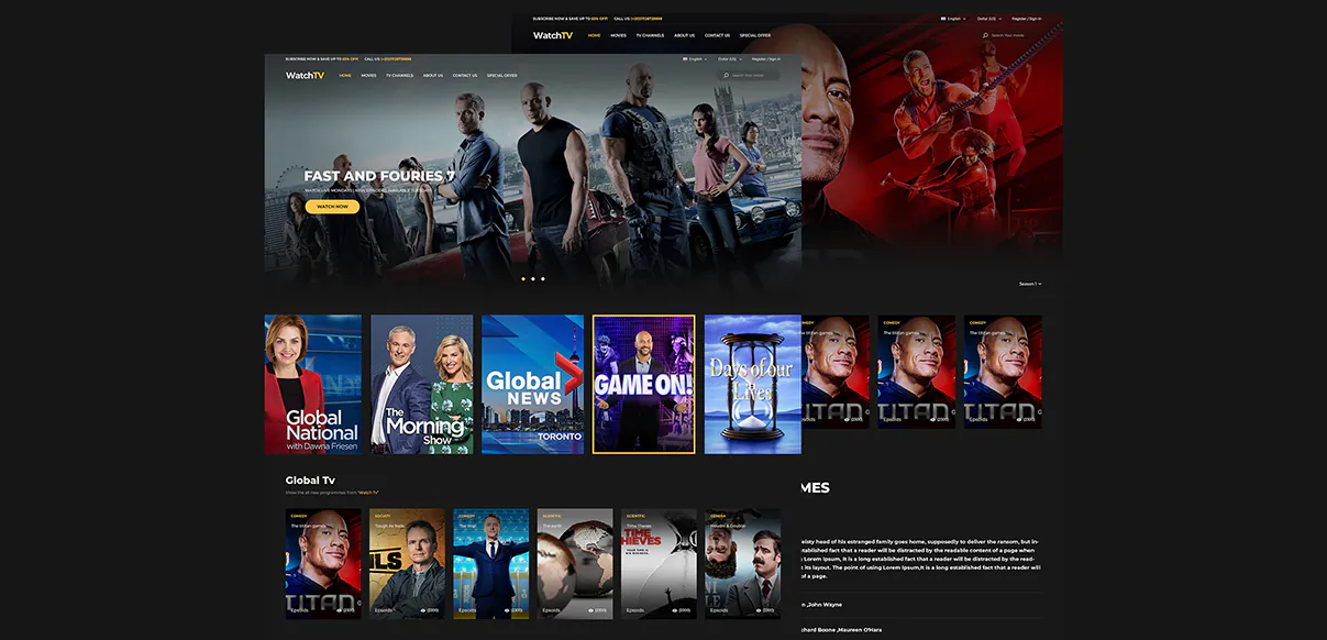 تصميم موقع مشاهدة الأفلام والمسلسلات – UI/UX إبداعي باستخدام WordPress