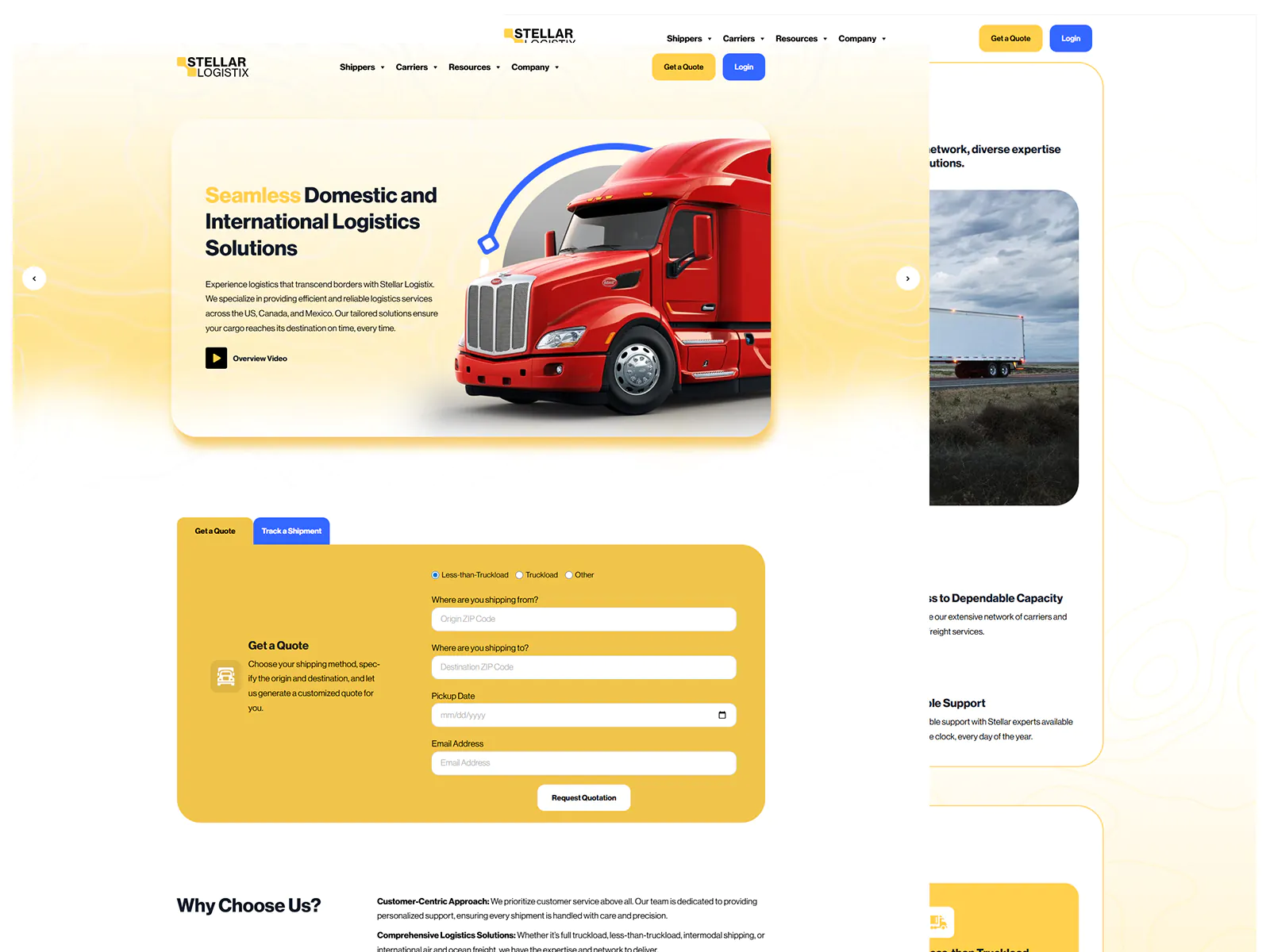 Stellar Logistix Logistics Website Design & Development | Nex Web Designs
